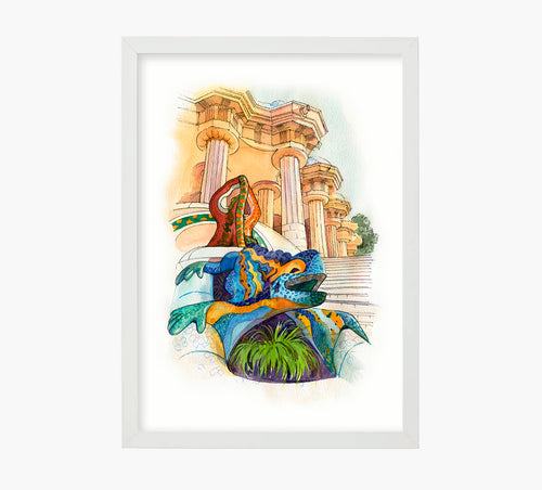 Drac, Park Güell Art Print