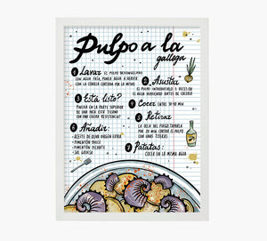 Receta Pulpo a la Gallega Art Print