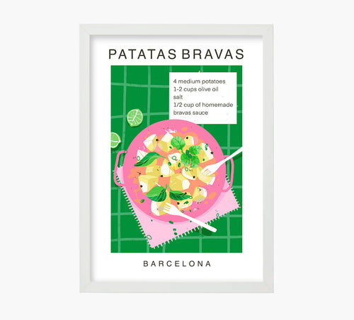 Receta Patatas Bravas Art Print