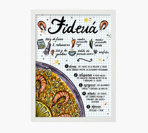 Receta Fideuá Art Print