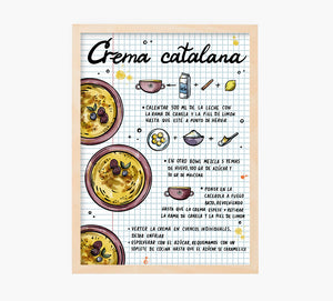 Receta Crema Catalana Art Print