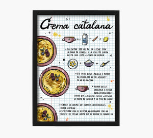 Receta Crema Catalana Art Print