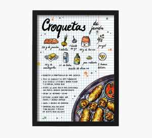 Receta Croquetas Art Print