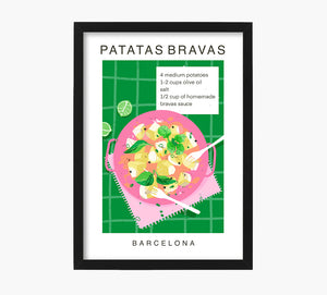 Receta Patatas Bravas Art Print