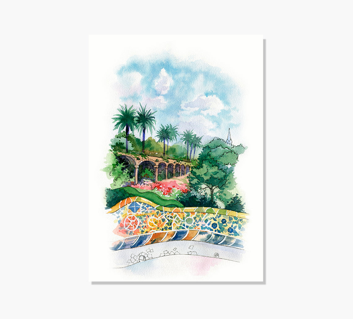 Parc Güell Vista Art Print