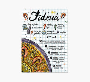 Receta Fideuá Art Print