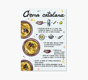 Receta Crema Catalana Art Print