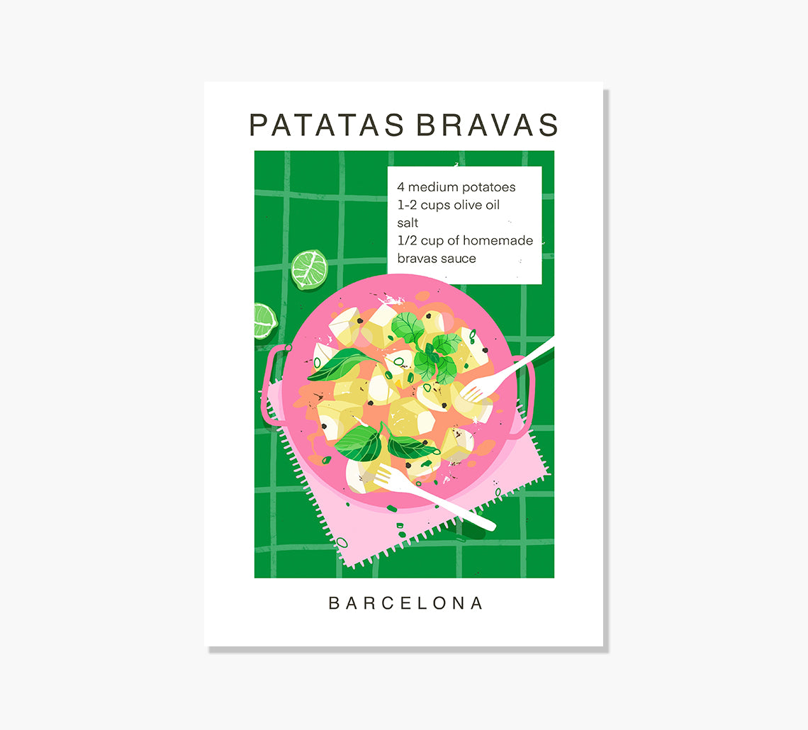 Receta Patatas Bravas Art Print