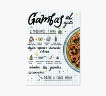 Cargar imagen en el visor de la galería, Receta Gambas al ajillo Art Print