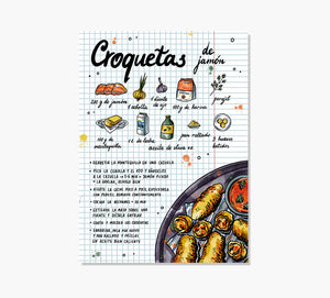 Receta Croquetas Art Print